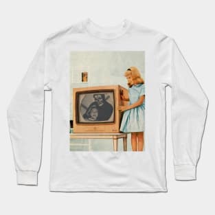 Movie Night - Surreal/Collage Art Long Sleeve T-Shirt